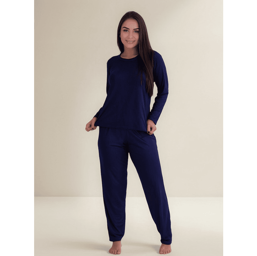 Pijama De Frio Feminino Longo Tecido Super Confortável