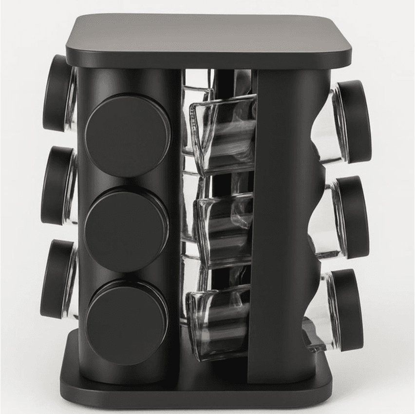 Porta Condimentos Temperos Giratório 12 Potes De Vidro