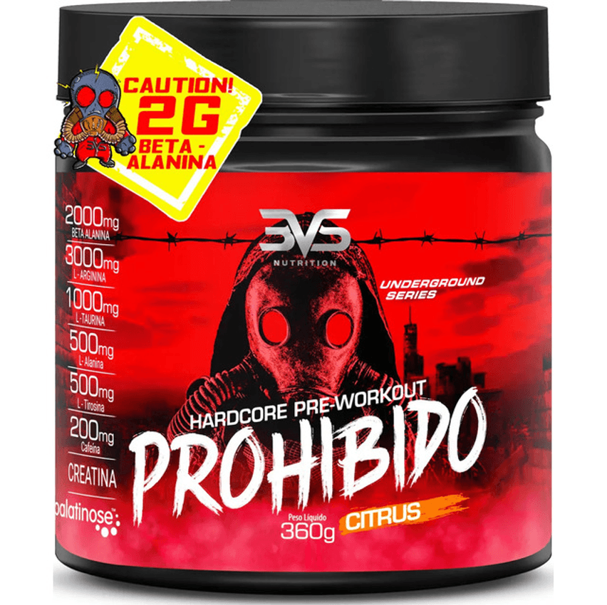 Pré-treino 3vs Nutrition Prohibido Citrus 360g Em Pó -