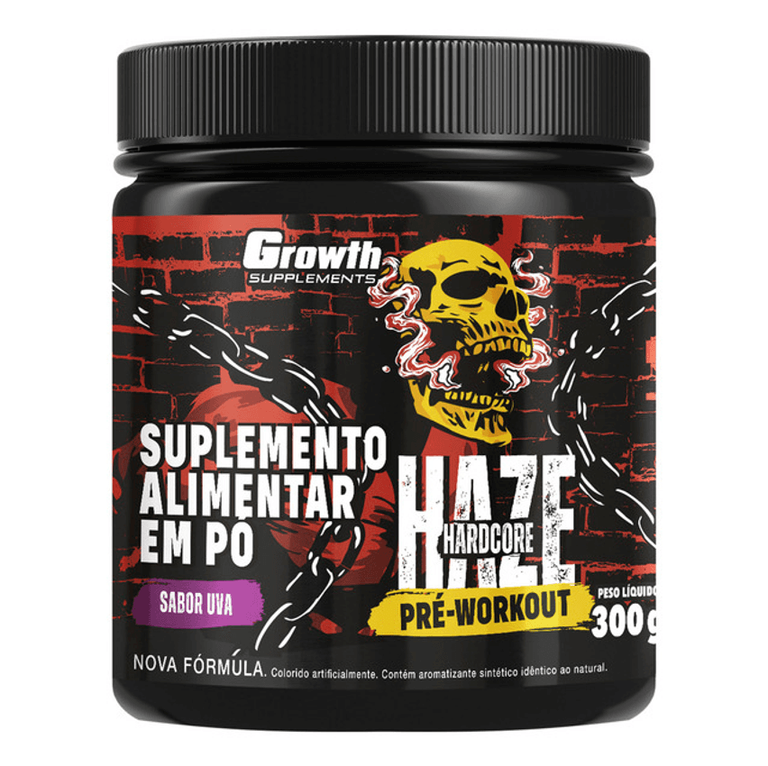 Pré-treino Haze Hardcore 300g Growth Supplements - Uva