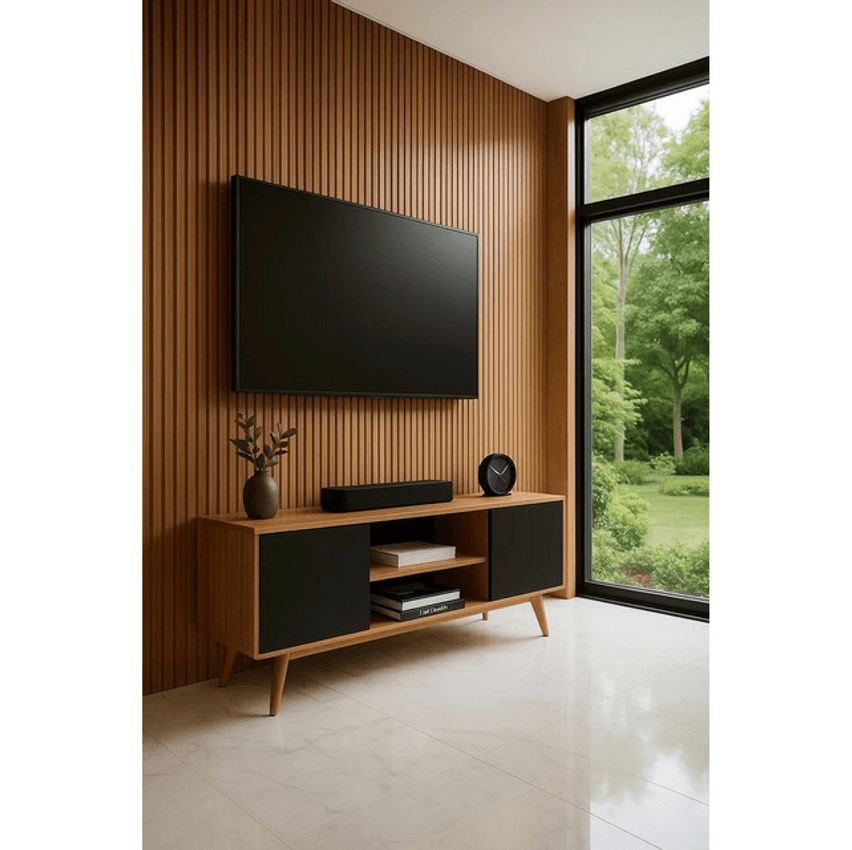 Rack Para Tv Até 50 Com Nichos E Design Compacto Preto