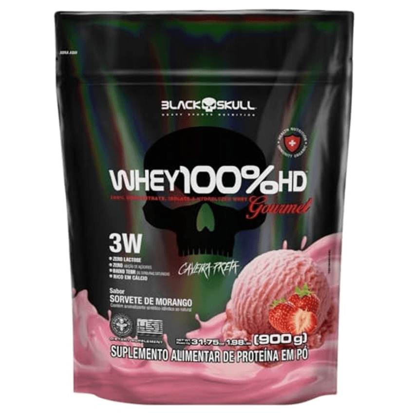 REFIL POUCH 100% HD GOURMET 900G SORVETE MORANGO