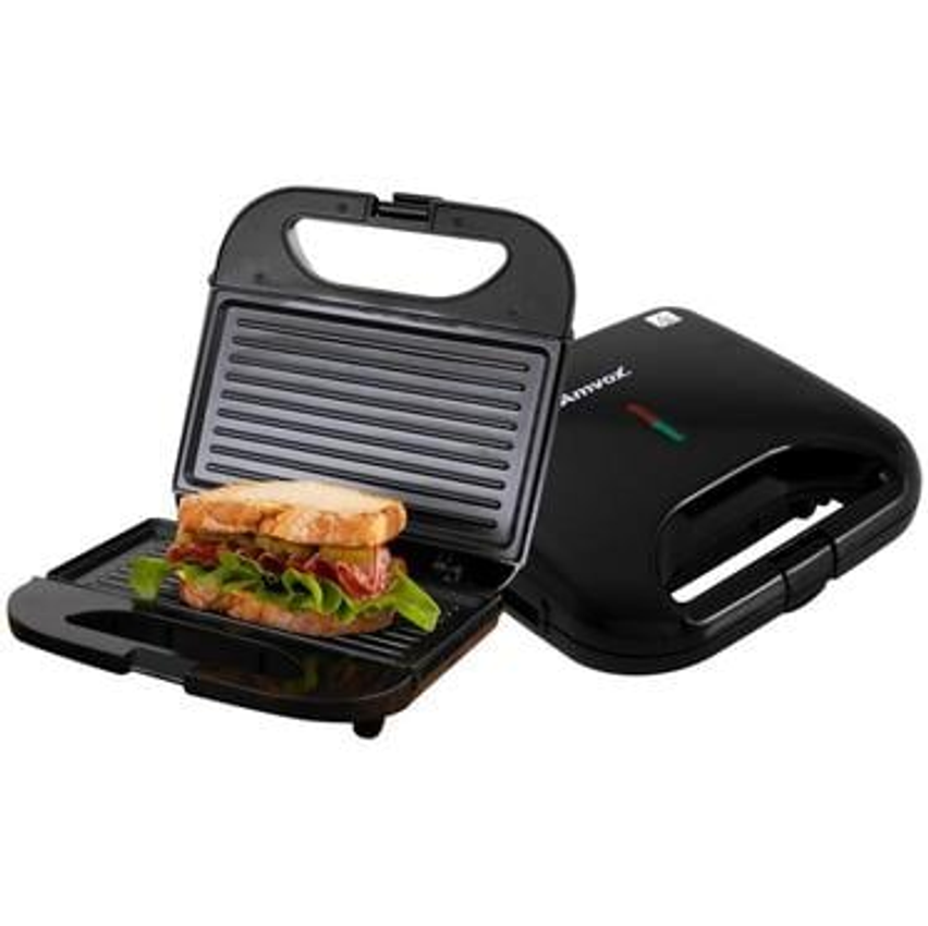 Sanduicheira Amvox AMS 370 Preta 750W - Antiaderente