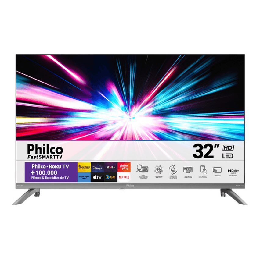 Smart TV 32" Philco LED Roku Tv HD Dolby Audio P32CRA