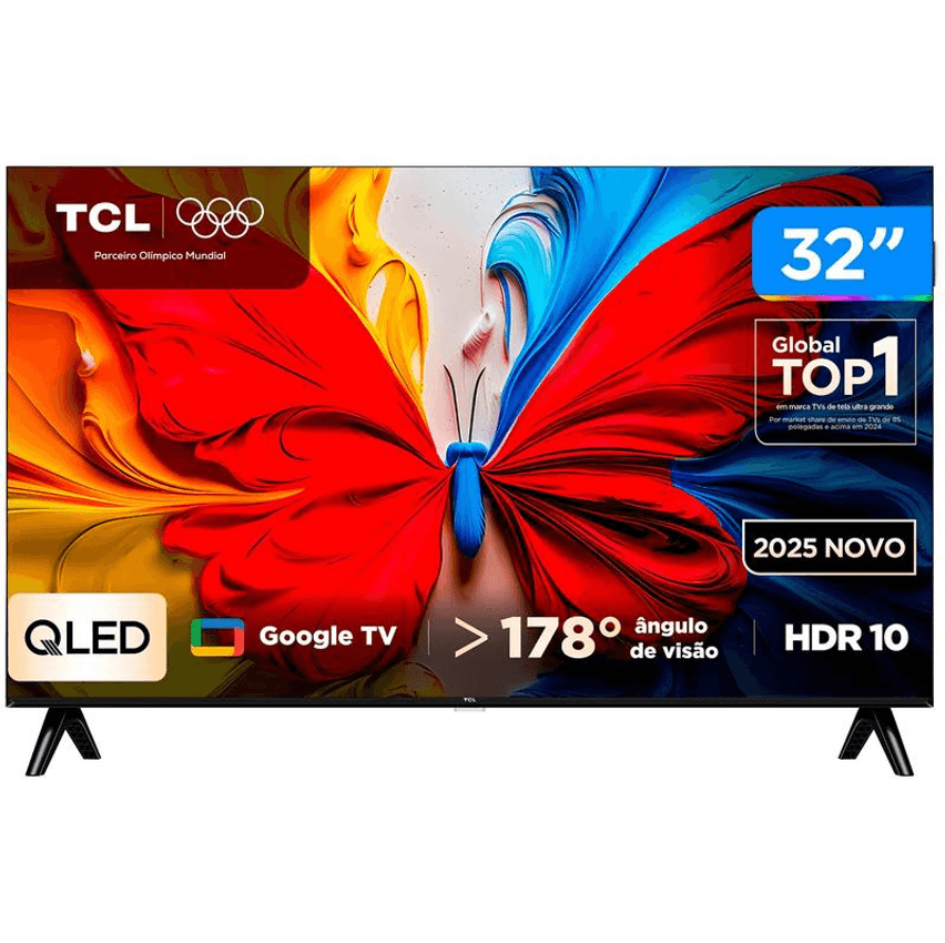 Smart TV 32" TCL Full HD QLED 35S5K Google TV 2 HDMI