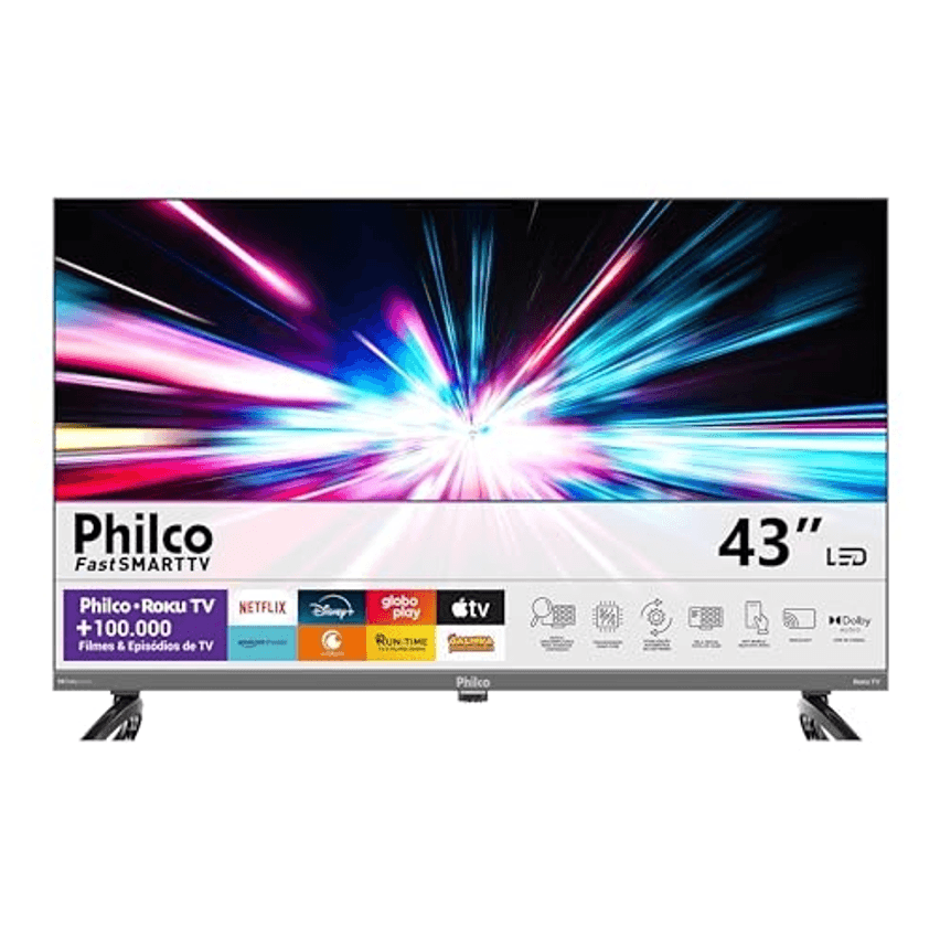 Smart TV 43" Philco Roku TV HDR10 Dolby Áudio