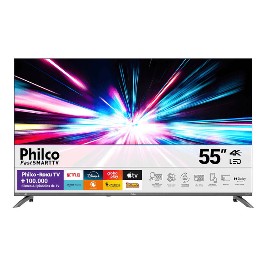 Smart Tv 55  Philco 4k Uhd Roku Tv Dolby Audio P55cra