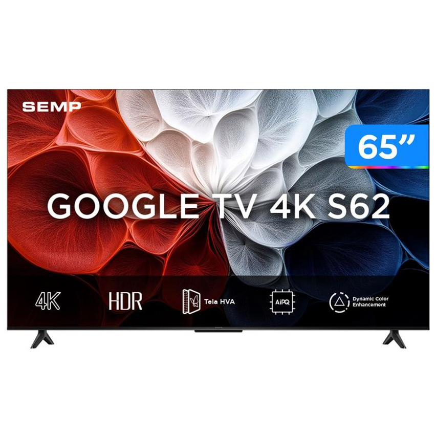 Smart TV 65" SEMP 4K UHD LED HVA Google TV 65S62 2025