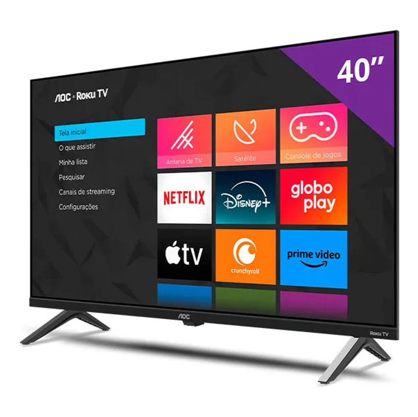 Smart Tv Aoc 40'' Full Hd Roku 40s5045/78 - Preta