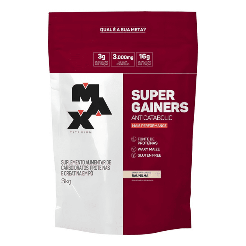 Super Gainers 3kg Max Titanium Sabor Baunilha