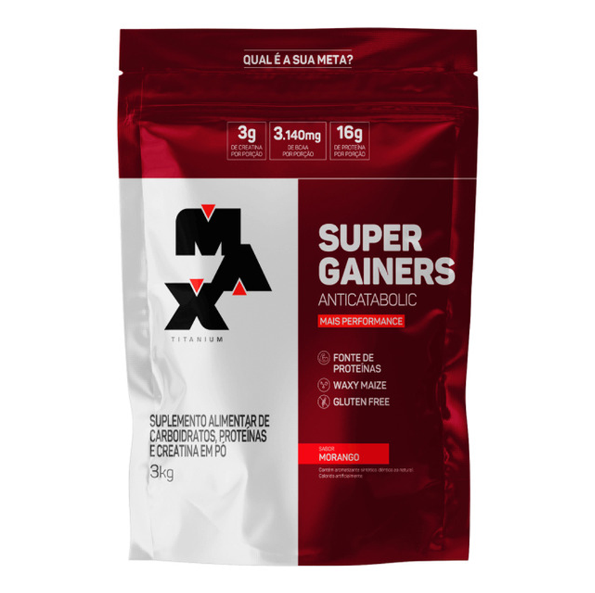 Super Gainers 3kg Max Titanium Sabor Morango