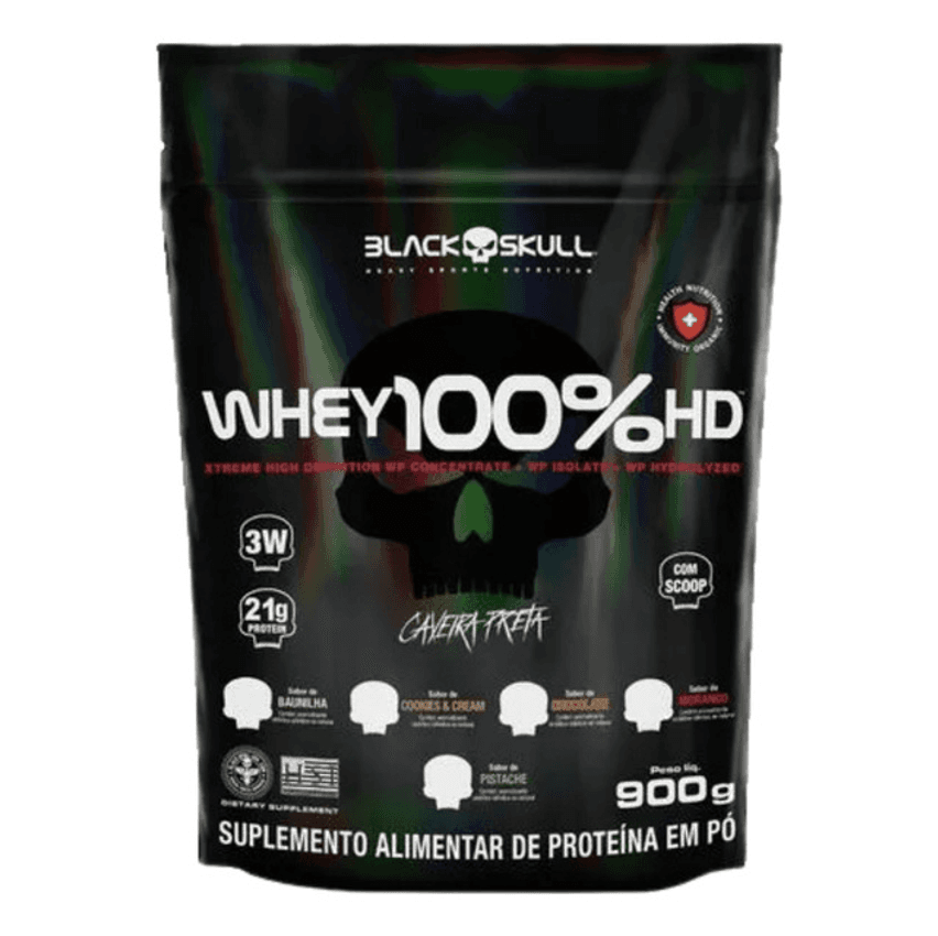 Suplemento Em  Pó Black Skull Whey 100% Hd Proteína 