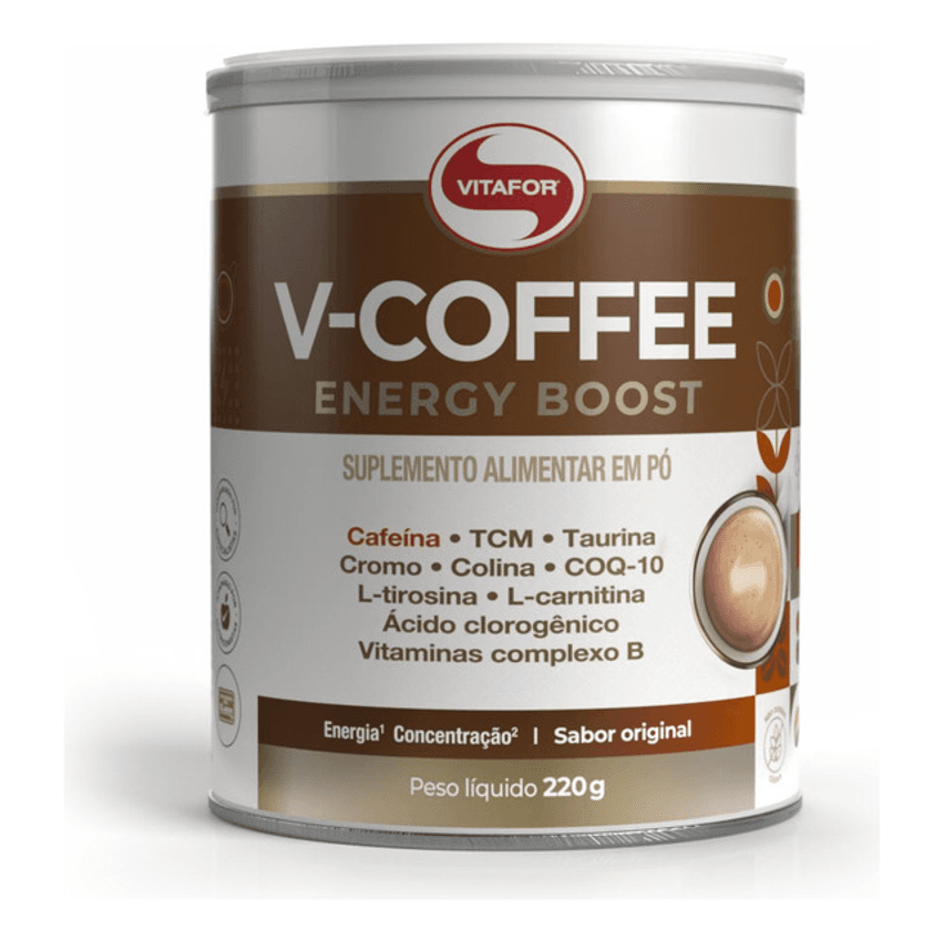 Suplemento V-coffee Energy Boost 220g Vitafor
