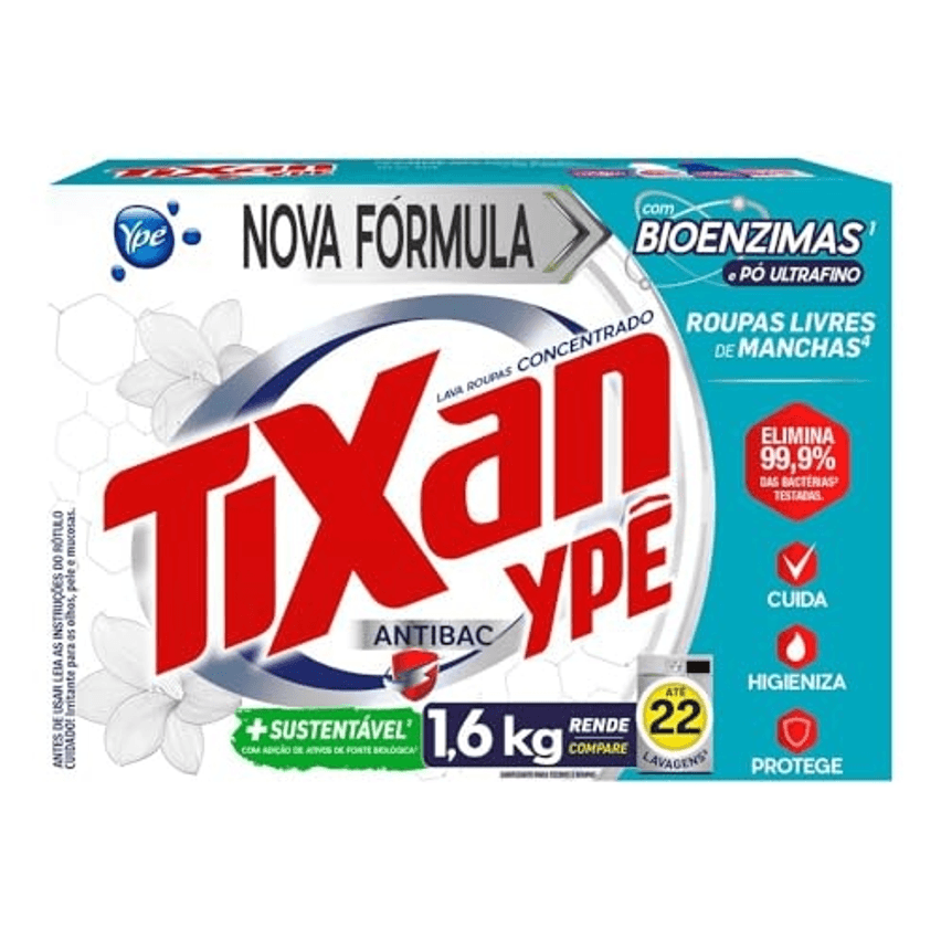 Tixan Ypê Lava Roupas em Pó Antibac 1,6Kg