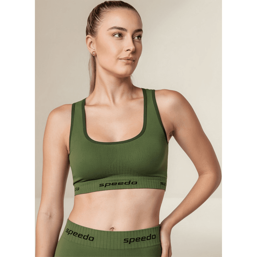 Top Cropped Speedo Canelado Com Bojo Removivel