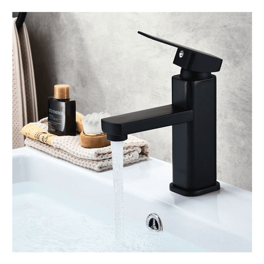 Torneira Banheiro Monocomando  Escovado Preto  Fosco