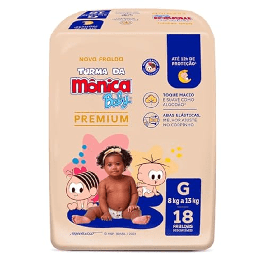 Turma da Mônica Baby Premium Jumbo G 18 Unidades