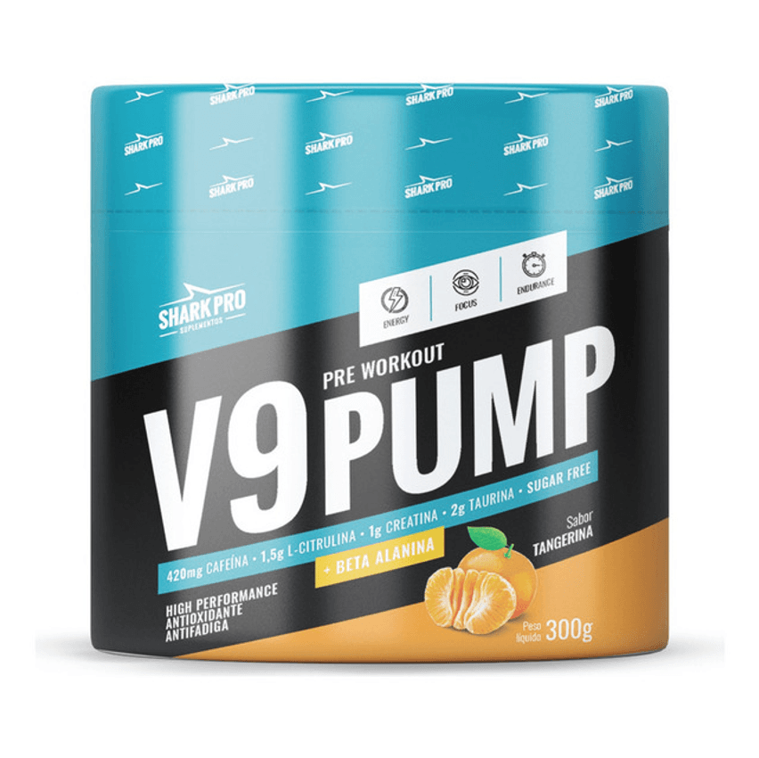 V9 Pump Pré Treino Tangerina 300g - Shark Pro