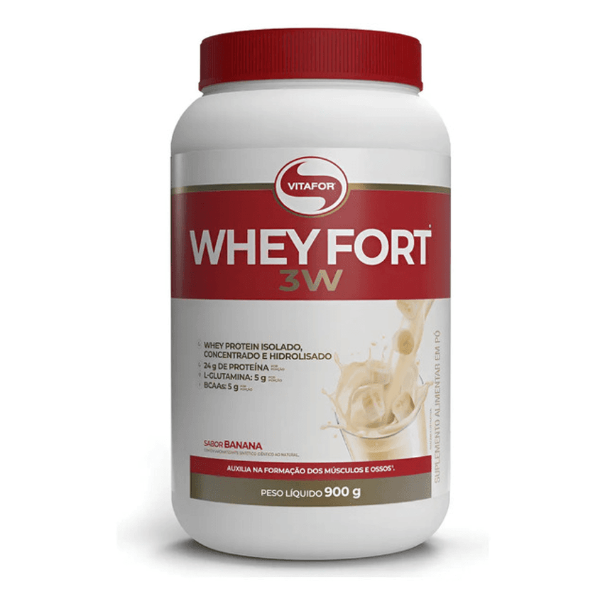Whey Fort 3w Banana 900g Vitafor Banana