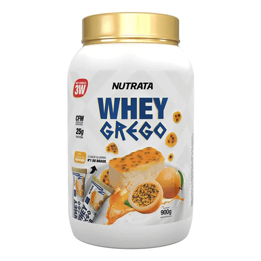 Whey Grego 3w Pote 900g Mousse De Maracujá Nutrata