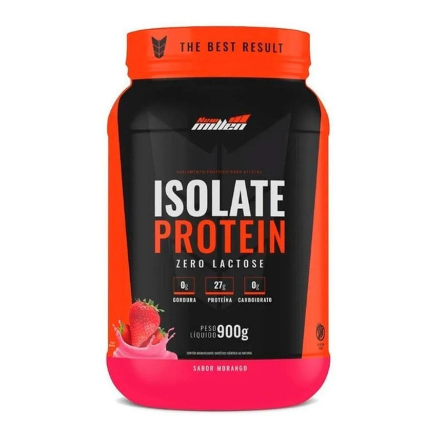 Whey Isolate Protein 900g New Millen Sabor Morango