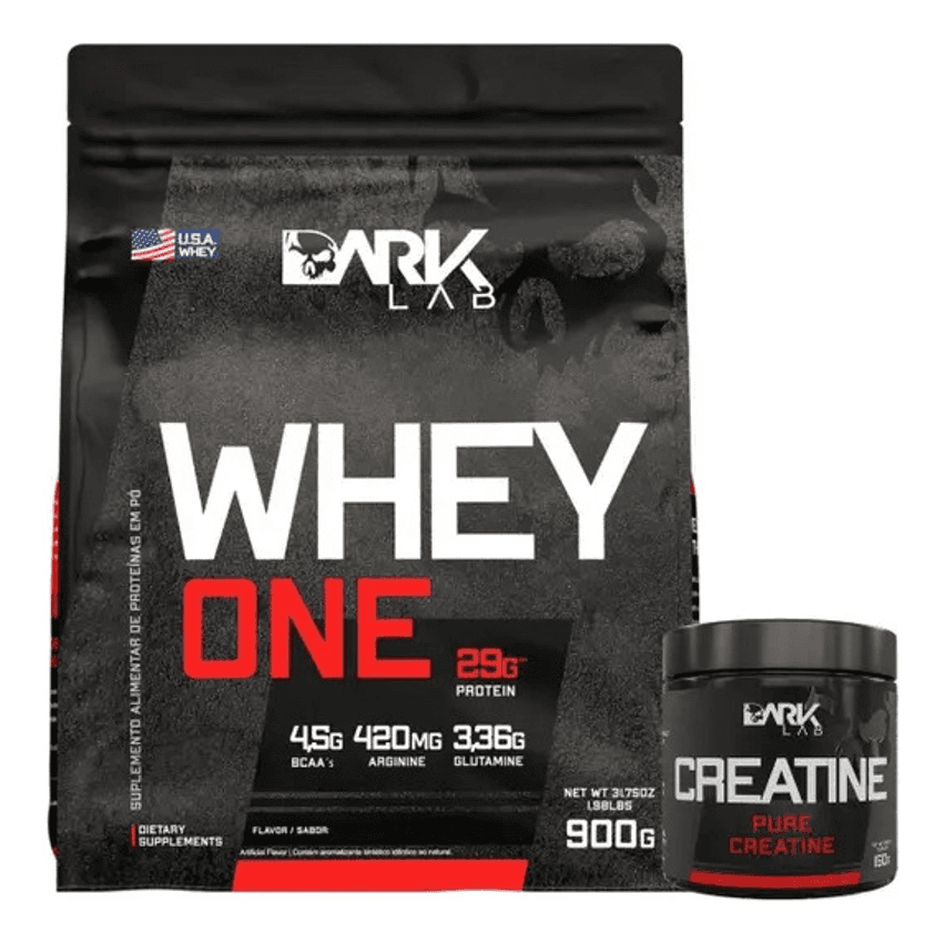 Whey One 900g + Creatina 150g Dark Lab Sabor Chocolate