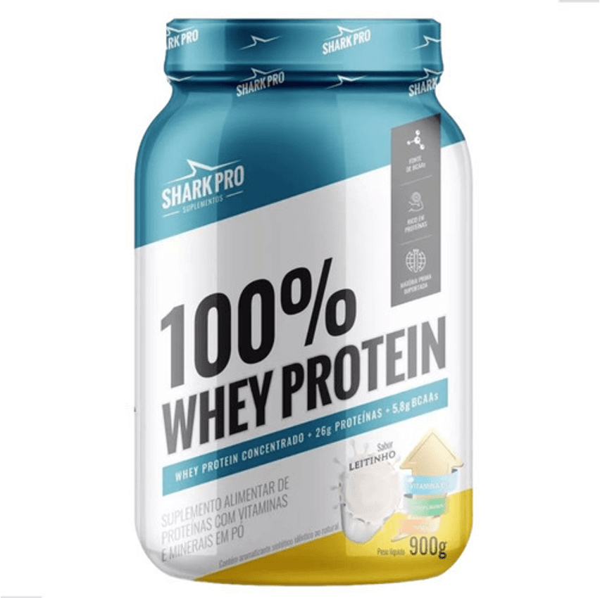 Whey Protein 100% 900g Sabor Leitinho Shark Pro Leite