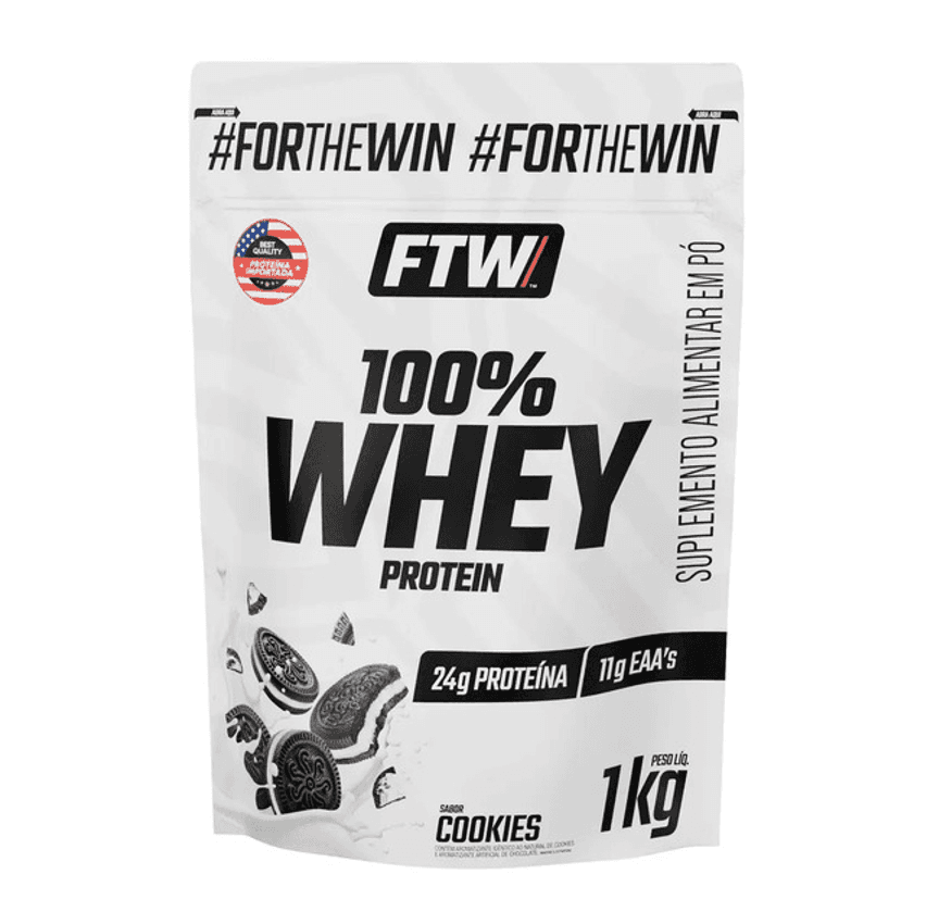 Whey Protein 100% Refil 1kg Sabor Cookies - Ftw