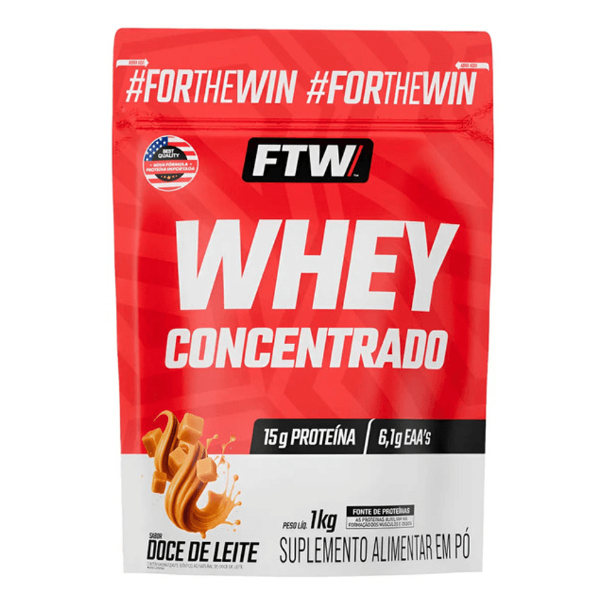 Whey Protein Concentrado 1kg Sabor Doce De Leite - Ftw