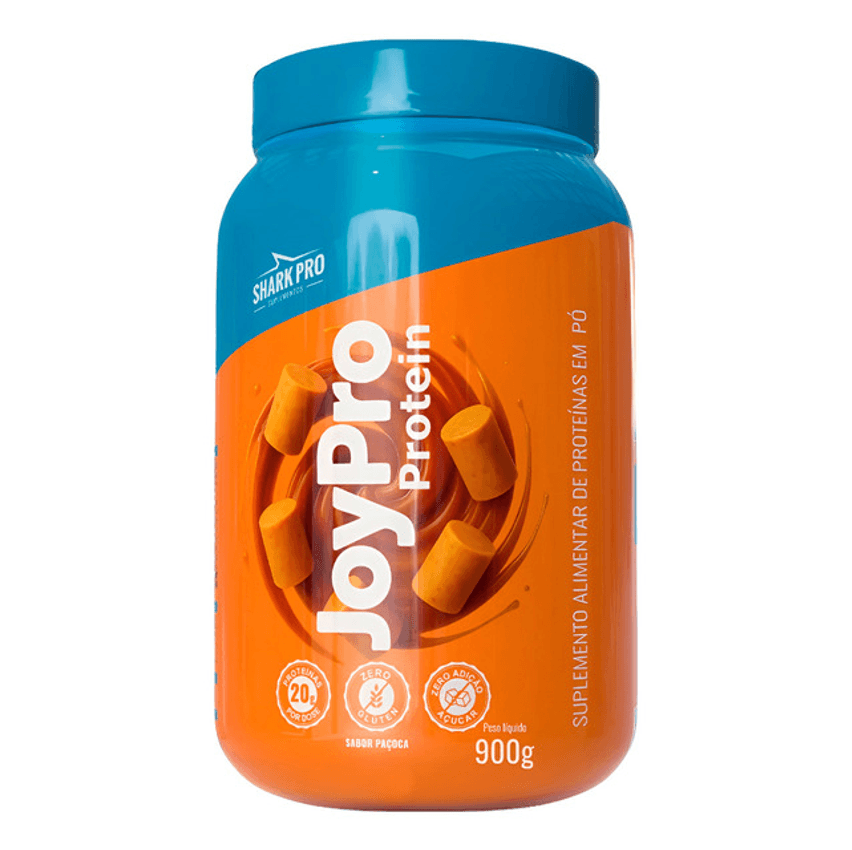 Whey Protein Joypro Pote 900g Sabor Paçoca Shark Pro