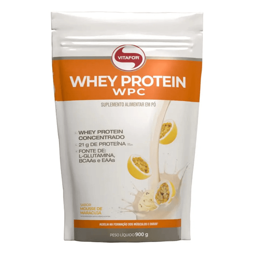 Whey Protein Wpc Pouch Mousse De Maracujá 900g Vitafor