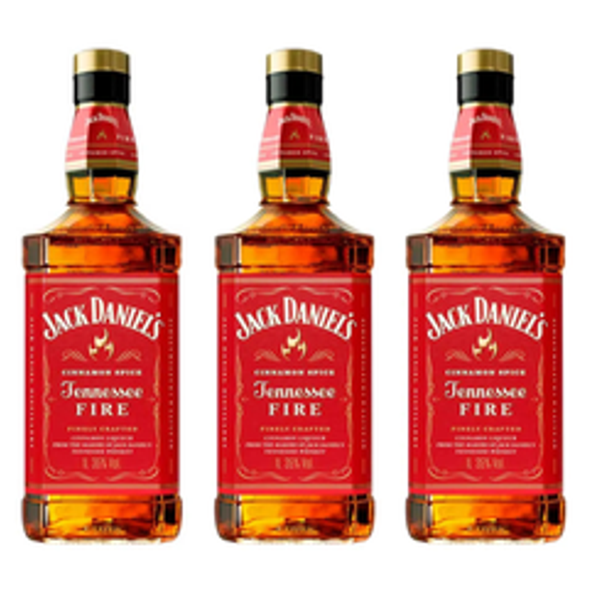 Whisky Jack Daniel's Tennessee Fire 1L 3 Unidades