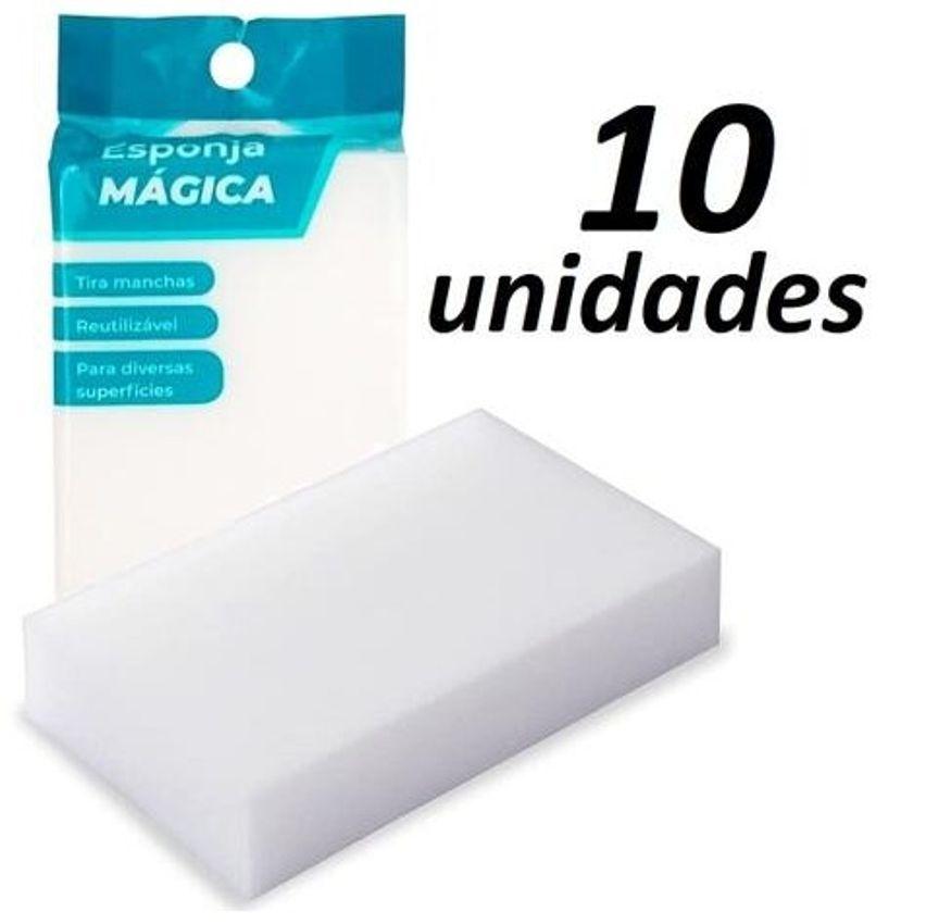 Kit 10 Esponja Magica Limpa Vidros Tenis Melamina Tira Mancha Desengordura Limpeza Max Clean