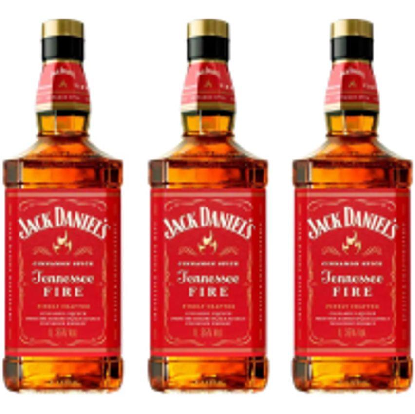 Whisky Jack Daniel's Tennessee Fire 1L - 3 Unidades