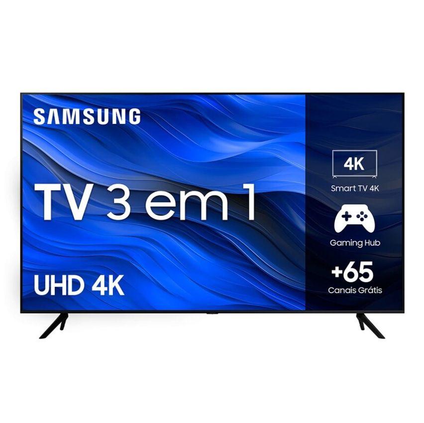 Samsung Smart TV 65 polegadas UHD 4K 65CU7700 2023 Processador Crystal 4K Gaming Hub Visual Livre de Cabos Tela sem limi