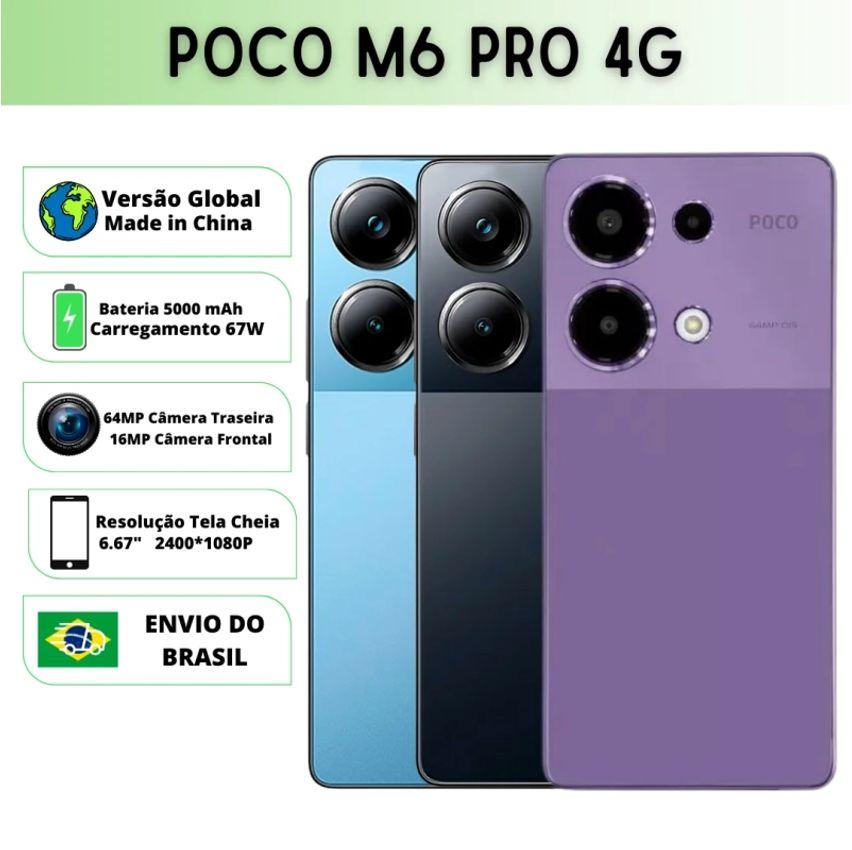Xiaomi Poco M6 Pro Versão Global | Smartphone 4G ROM Global Câmera 64MP Carregador 67W