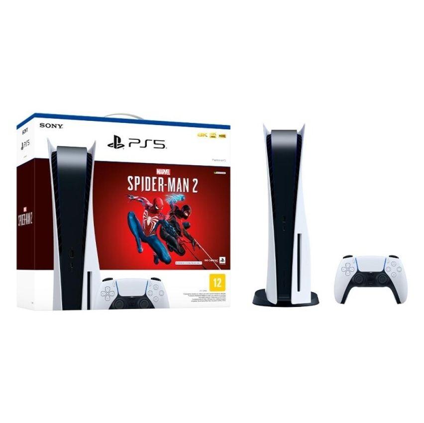 Console Playstation 5 Sony SSD 825GB Controle sem fio DualSense Com Mídia Física + Jogo Marvels Spider-Man 2 - 1000