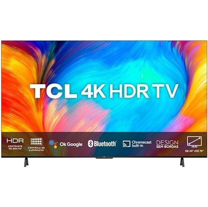 Smart TV LED 50" 4K UHD TCL 50P635 - Google TV Wifi HDMI PRETO
