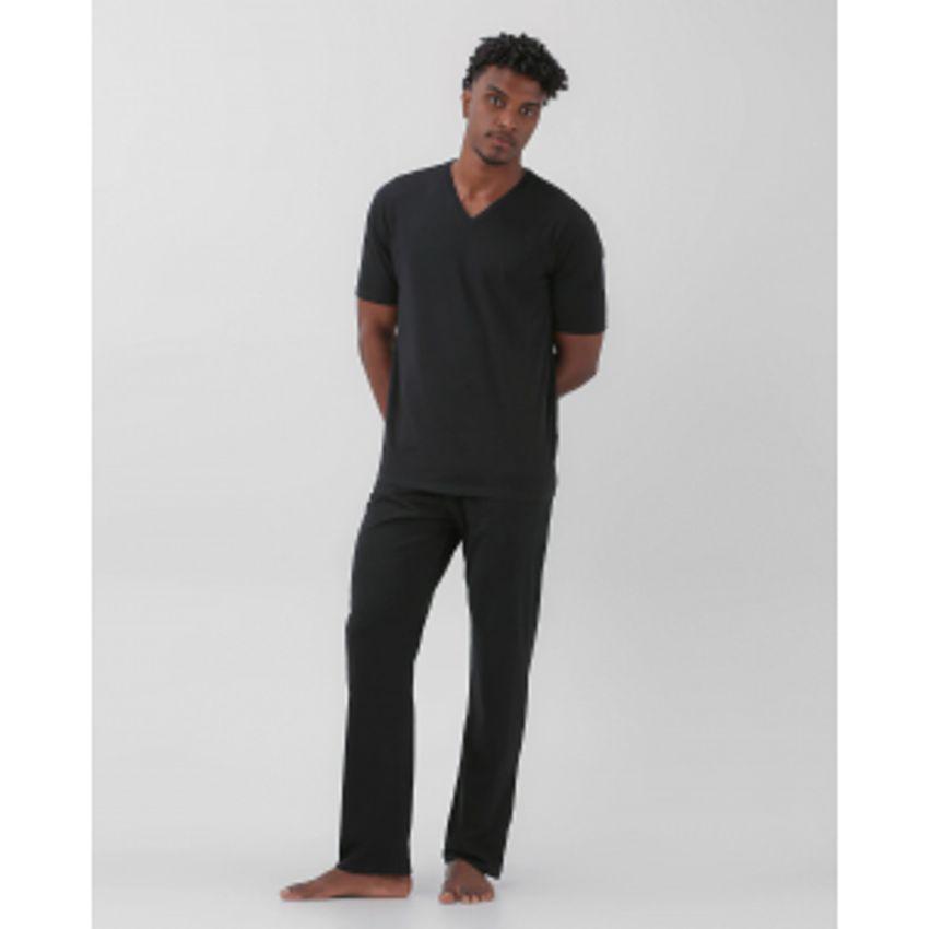 Pijama longo masculino de elástico preto | Pool by
