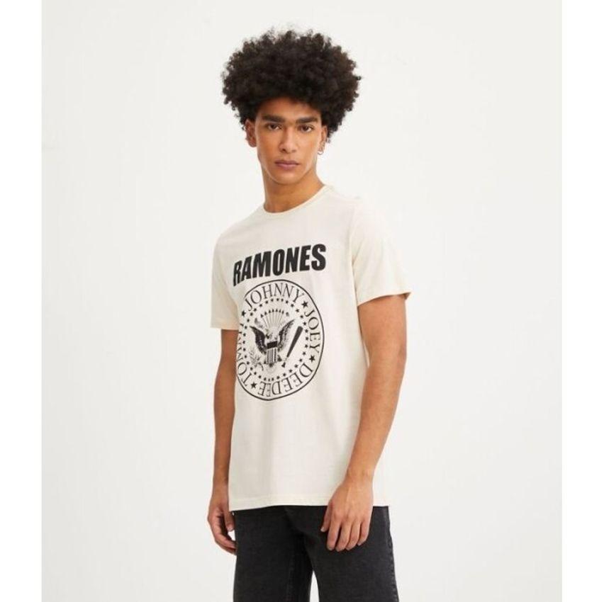 Camiseta Regular em Meia Malha com Estampa Logo Ramones