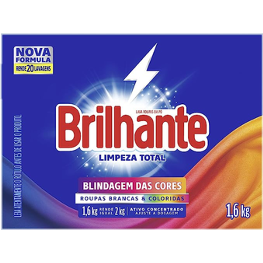 Brilhante Sabão Em Pó Limpeza Total 1 6kg