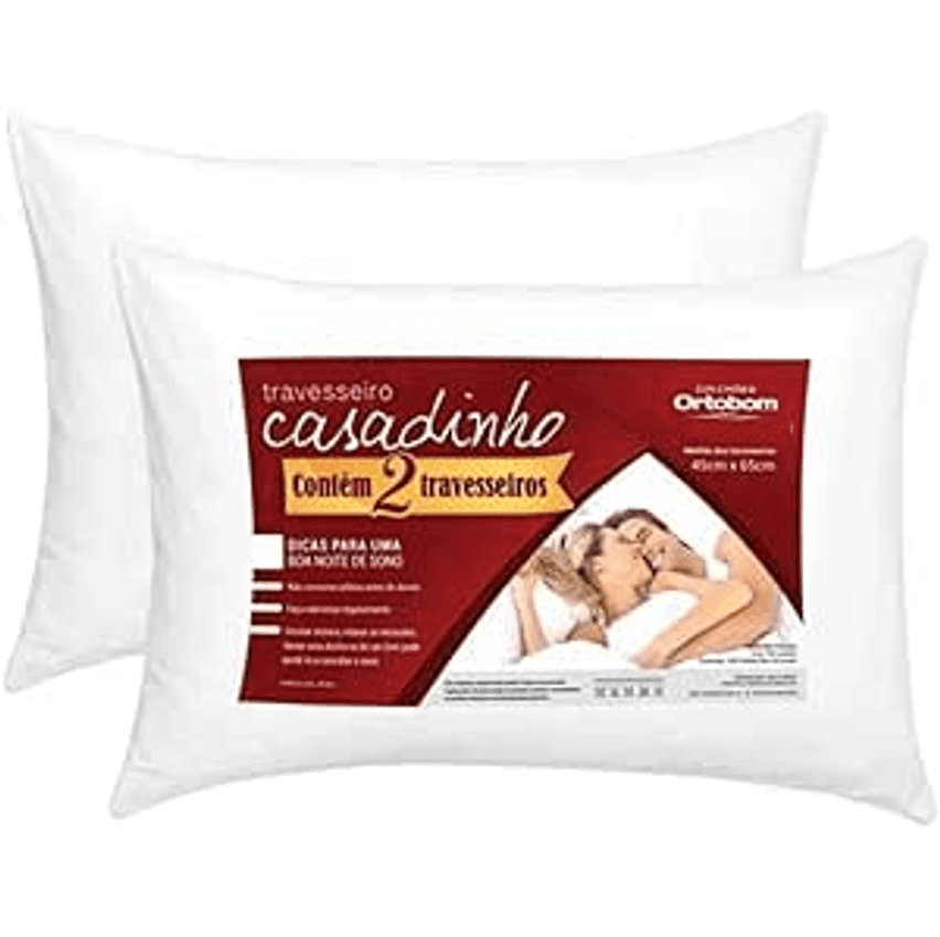 Kit 2 Travesseiro Casadinho Microfibra Antialérgico