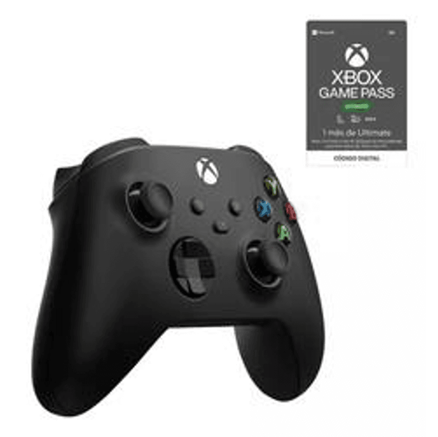 Controle Xbox Wireless Series X|s + Gamepass Ultimate 1 Mês Cor Carbon black
