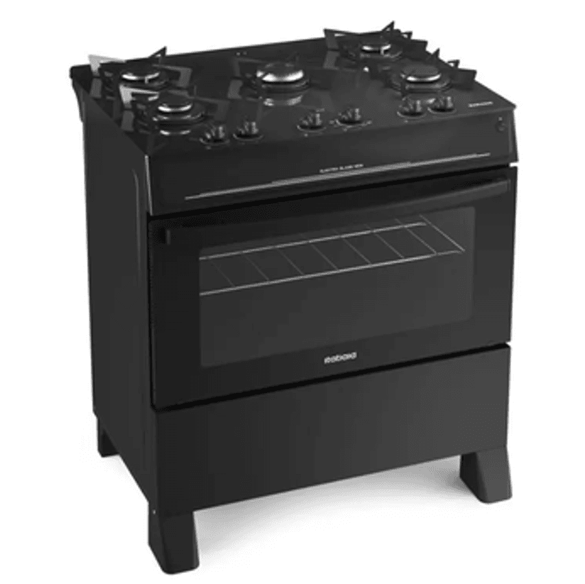 Fogão de Piso Itatiaia 5 Bocas com Mesa de Vidro Electra Glass New Preto – Bivolt