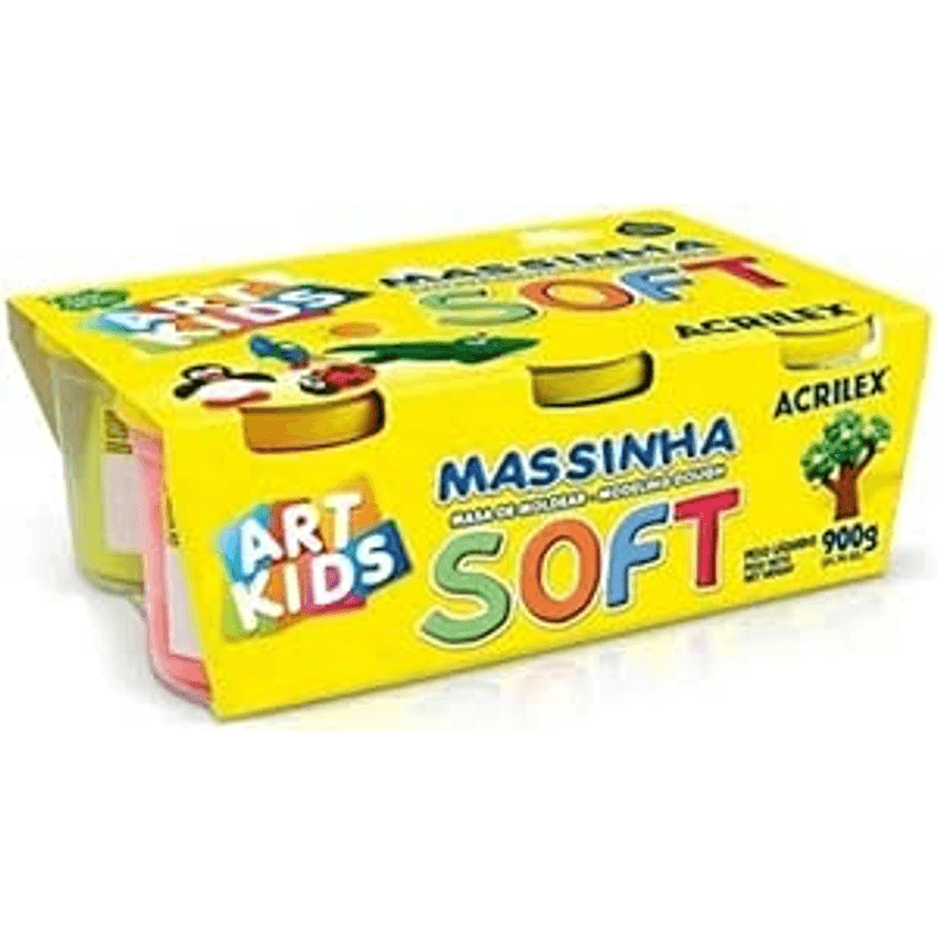 Massinha Modelar Soft com 6 Potes Acrilex
