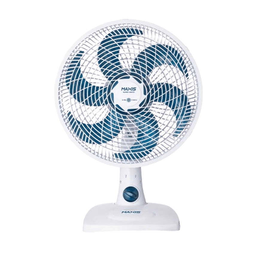 Ventilador de Mesa Mondial Maxis V30MXW 30cm com 6 pás, 3 velocidades e 50W – Branco / Azul - 110V
