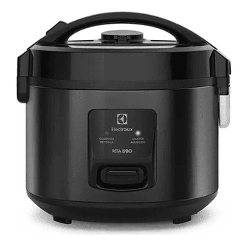 Panela de Arroz Elétrica Electrolux ERC10 Efficient 2 em 1 com Visor Glass por Rita Lobo 7 Xícaras - Preto/Inox - 110V