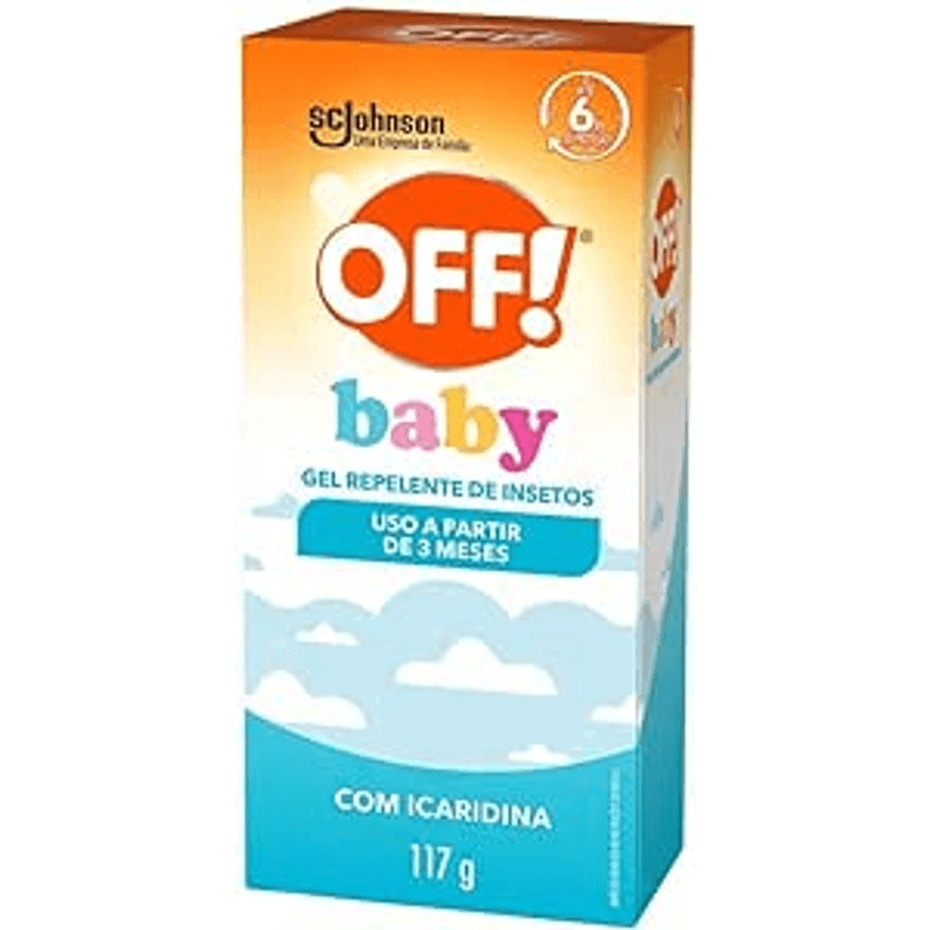 Off! Baby, Repelente Bebe De Mosquitos E Insetos Com Icaridina, Loção Em Gel, Proteção Por Até 4h, Sem Perfume, 117g