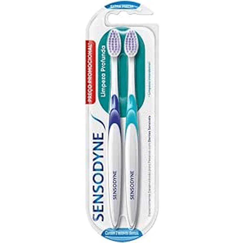 Sensodyne Limpeza Profunda Escova de Dente Extra Macia para Dentes Sensíveis - Kit com 2 unid.
