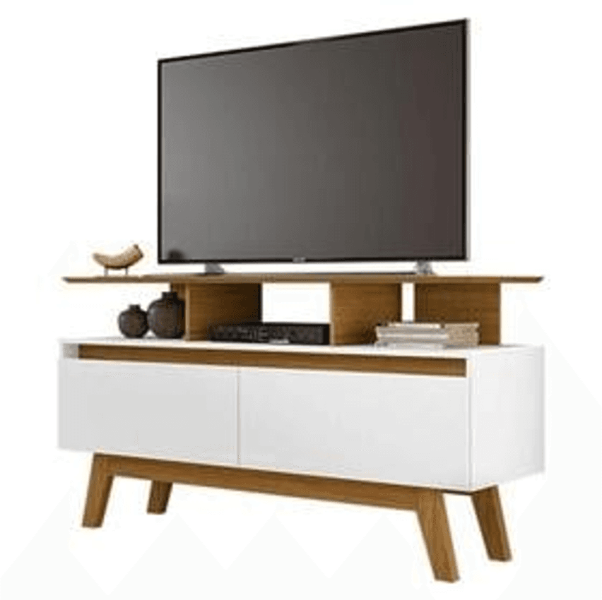 Rack Sala Rubi 1.2 para TV até 50 2 Portas Pé Madeira Macica - Móveis Bechara